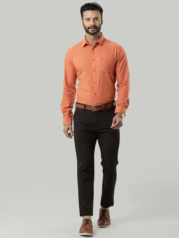 Indian Terrain Men Orange Shirt
